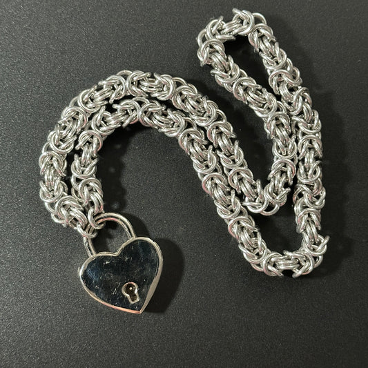 Byzantine Necklace with Heart Lock