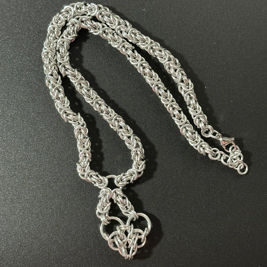 Byzantine Necklace with Chainmaille Heart